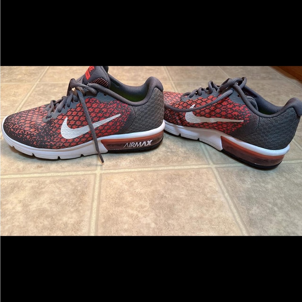 Nike Air Max Red and Gray Sneakers
